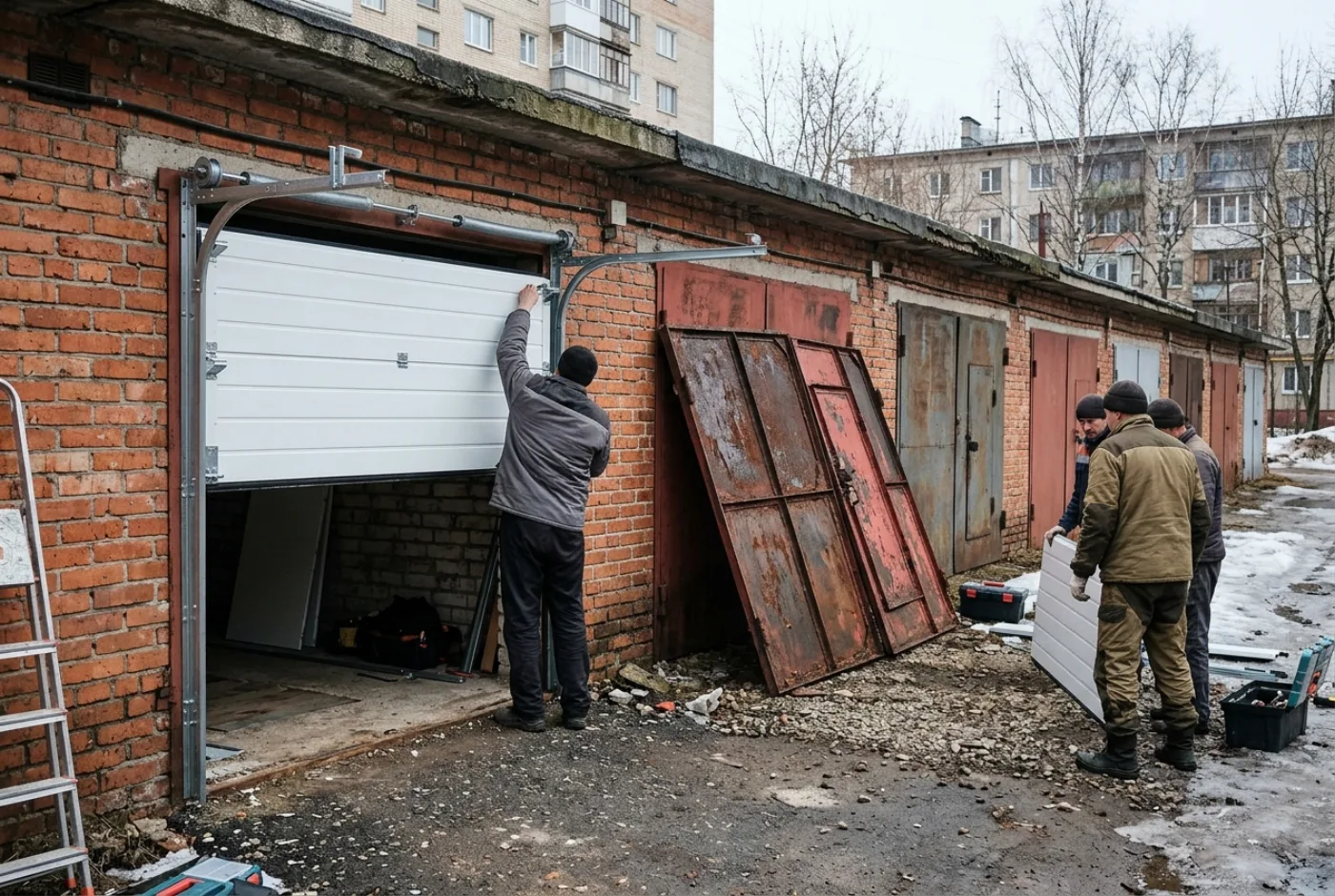 Замена гаражных ворот в Мытищах